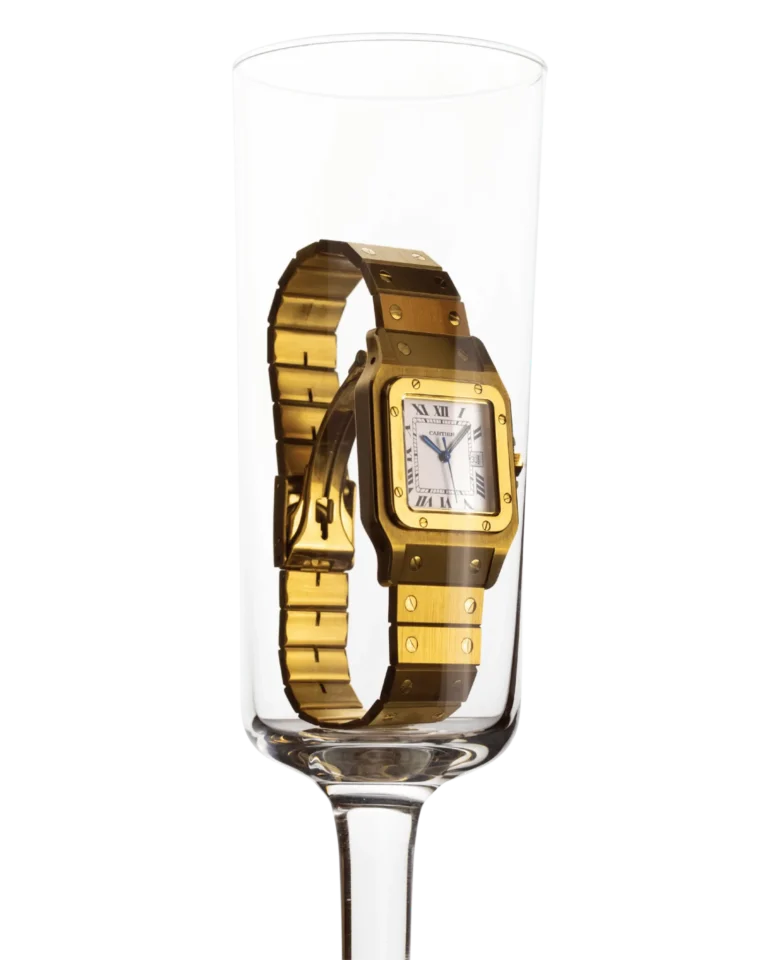 Cartier Santos Gold Glas