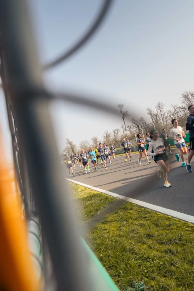 People running on the Monza Racetrack